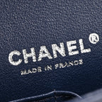 Lambskin Quilted Small Double Flap Blue