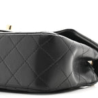 Lambskin Quilted Mini Rectangular Flap Black