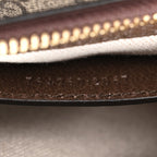 GG Supreme Monogram Textured Dollar Calfskin Mini Ophidia Chain Bag Beige Ebony