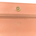 Lambskin Quilted Chanel 19 Wallet On Chain WOC Brown