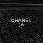 Caviar Quilted Wallet on Chain WOC Black