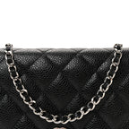 Caviar Quilted Wallet on Chain WOC Black