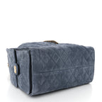 Suede Quilted Medium Chanel 25 Handbag Blue