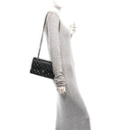 Lambskin Quilted Small Double Flap Black