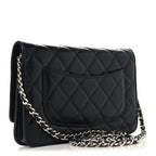 Lambskin Quilted Wallet On Chain WOC Black