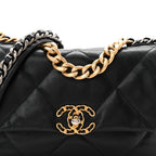 Goatskin Quilted Medium Chanel 19 Flap Black