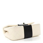 Lambskin Quilted Mini Rectangular Flap White Black