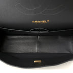 Caviar Quilted Jumbo Double Flap Dark Grey