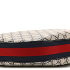 GG Supreme Monogram Textured Calfskin Web Small Attache Shoulder Bag Beige Blue
