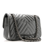 Metallic Aged Calfskin Chevron Quilted 2.55 Reissue Mini Flap Grey
