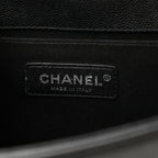 Caviar Chevron Quilted Medium Boy Flap Black