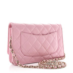 Caviar Quilted Wallet on Chain WOC Light Pink
