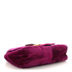 Velvet Matelasse Mini GG Marmont Shoulder Bag Fuchsia Violet Cyclamen