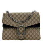 GG Supreme Monogram Medium Dionysus Shoulder Bag Black