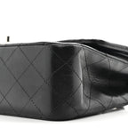 Lambskin Quilted Medium Double Flap Black