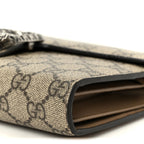 GG Supreme Monogram Mini Dionysus Chain Wallet Beige Taupe