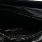 Metallic Crumpled Goatskin Quilted Small Gabrielle Hobo Black Gold
