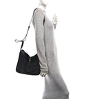 Jacquard Anagram Calfskin Small Hammock Shoulder Bag Black Charcoal