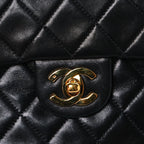 Lambskin Quilted Mini Square Flap Black