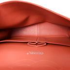 Lambskin Quilted Jumbo Double Flap Orange