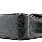 Caviar Quilted Medium Double Flap Black