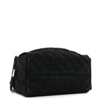 Suede Quilted Small Chanel 25 Handbag Black