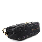 Denim Quilted Denim Mood Mini Rectangular Flap Black Multicolor