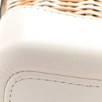 Rattan Calfskin Small Gabrielle Hobo Beige Ivory