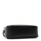 Calfskin Matelasse Monochrome Small GG Marmont Chain Shoulder Bag Black