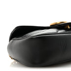 Calfskin Matelasse Super Mini GG Marmont Shoulder Bag Black