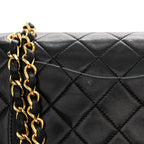 Lambskin Quilted Small Double Flap Black