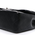 Lambskin Quilted Jumbo Double Flap Black