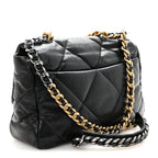 Goatskin Quilted Large Chanel 19 Flap Black