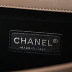 Lambskin Quilted Medium Boy Flap Beige