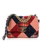 Tweed Quilted Medium Chanel 19 Flap Red Navy Multicolor