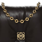 Lambskin Goya Puffer Bag Dark Chocolate