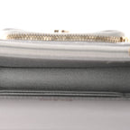 Caviar Quilted Mini Business Affinity Flap Grey