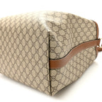 GG Icon Monogram Padlock Shoulder Bag Beige Dark Brown