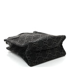 Denim Cuoio Harness GG Monogram Mini Ophidia Tote Bag Black Medium Grey