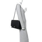 Caviar Quilted Maxi Double Flap Black