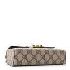 GG Supreme Monogram Calfskin Mini Padlock Top Handle Shoulder Bag Beige Black Cuir