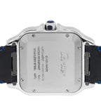 Stainless Steel Alligator 39.8mm Santos De Cartier Automatic Watch Blue