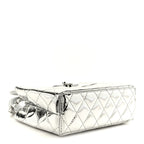 Mirror Calfskin Metallic Calfskin Quilted Nano Kelly Shopper Silvery