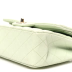 Caviar Quilted Small Double Flap Light Green