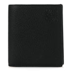 Grained Calfskin Vertical Bi-fold Wallet Black