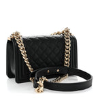 Caviar Quilted Small Boy Flap Black