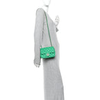 Lambskin Quilted Mini Square Flap Green