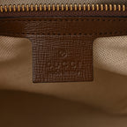 GG Supreme Monogram Azalea Calfskin Small Horsebit 1955 Top Handle Bag Beige Ebony Brown Sugar