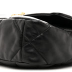 Shiny Goatskin Quilted Medium Chanel 19 Flap Black