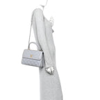 Lambskin Quilted Small Trendy CC Flap Dual Handle Bag Grey